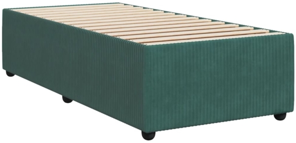vidaXL Boxspringbett mit Matratze Dunkelgrün 90x200 cm Samt 3289953 Bild 8