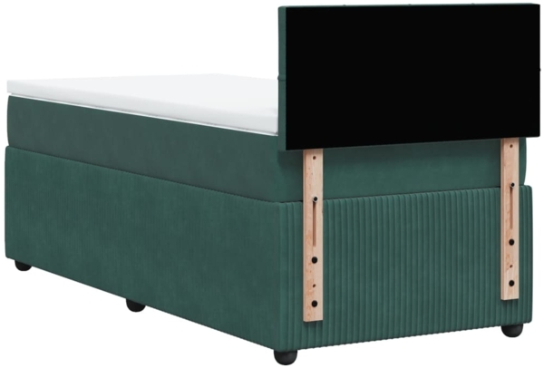 vidaXL Boxspringbett mit Matratze Dunkelgrün 90x200 cm Samt 3289953 Bild 7