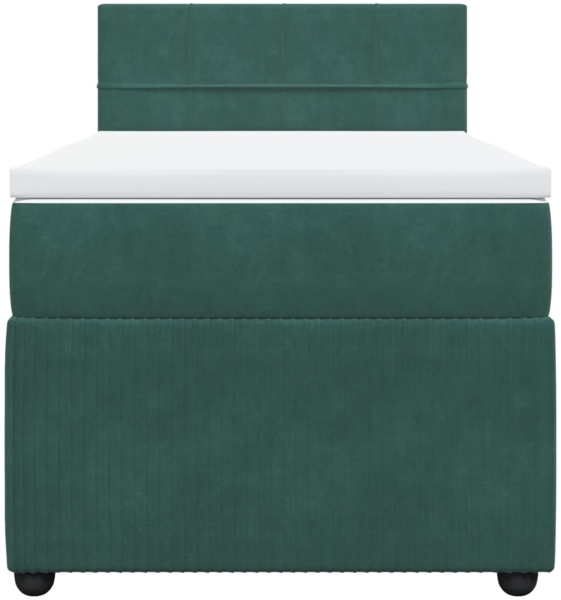 vidaXL Boxspringbett mit Matratze Dunkelgrün 90x200 cm Samt 3289953 Bild 5