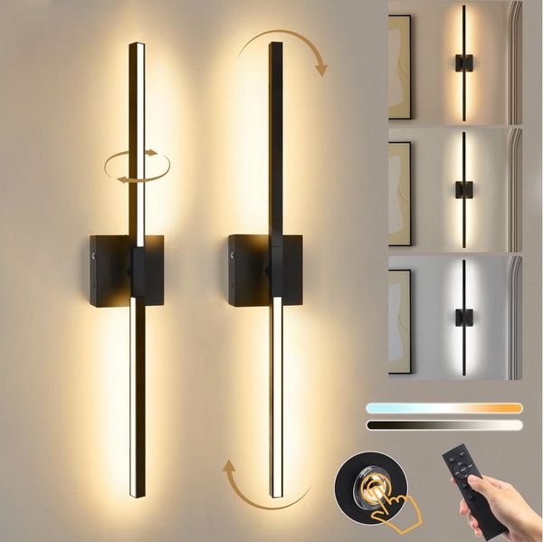 Lapalife Wandleuchte 10000mAh Akku wandleuchte innen, Dimmbar 3 Farbtemperaturen, LED fest integriert, Kabellos LED Wandlampe für Wohnzimmer Korridor Treppen, 60/80/100cm