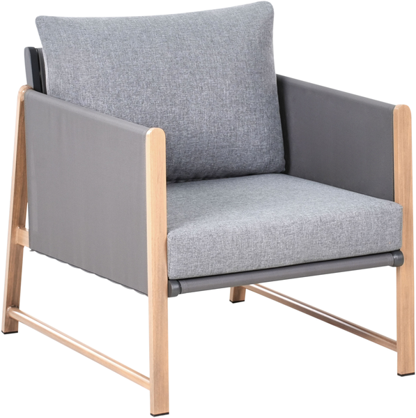 Lounge Set mit Tisch und Ottomane 5-Sitzer NOLA Grau Metall Bild 4