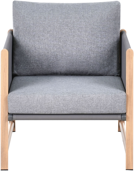Lounge Set mit Tisch und Ottomane 5-Sitzer NOLA Grau Metall Bild 5
