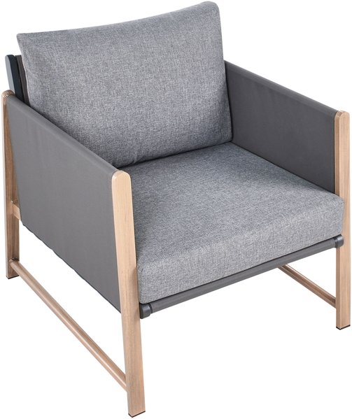 Lounge Set mit Tisch und Ottomane 5-Sitzer NOLA Grau Metall Bild 7