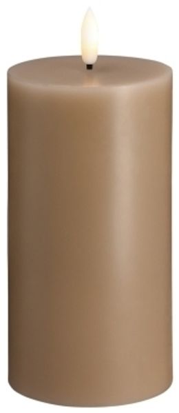 Moods & More LED-Blockkerze in Sand – Ø 7 4 cm x H 15 cm