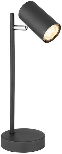 Tischleuchte, schwarz, chrom, Spot beweglich, H 35 cm