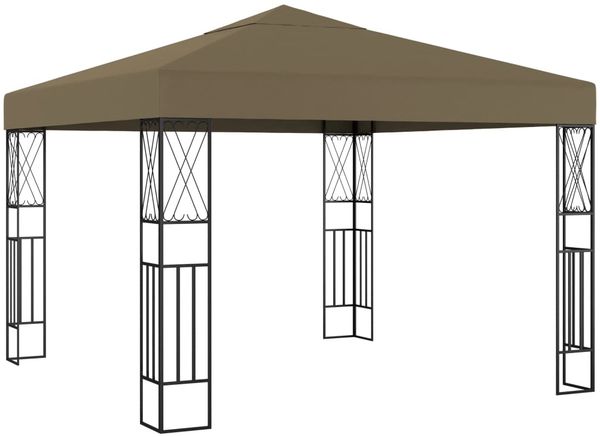 vidaXL Pavillon 3x3 m Taupe Stoff 312269