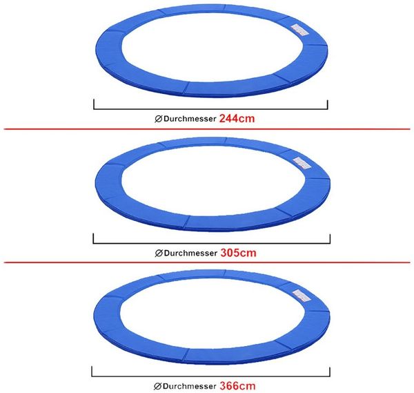FIVMEN Trampolin-Randabdeckung Federabdeckung, Randschutz Sicherheitsmatte UV-resistent, UV-Beständigkeit Reißfest, 30cm Breite mit Blau/Mehrfarbig