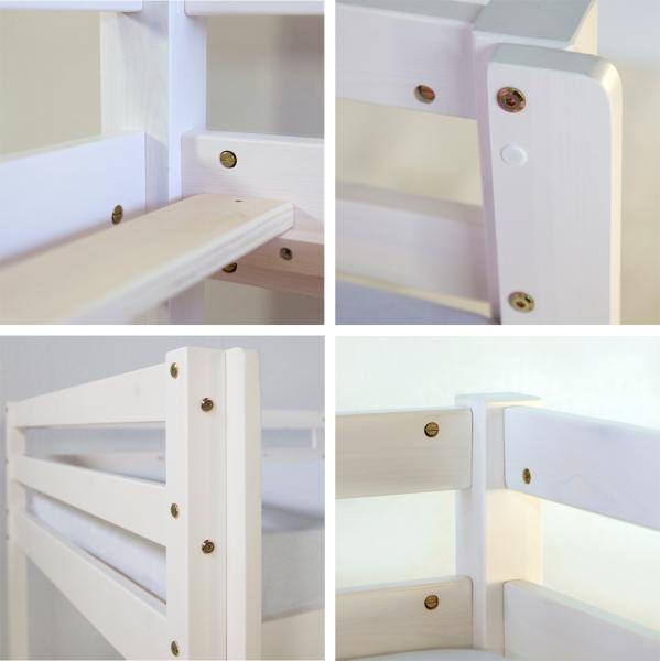 Homestyle4u Spielbett mit Rutsche, Stern, Kiefernholz weiß, 90x200 cm Bild 8