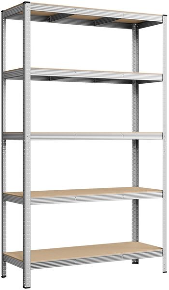 Songmics Schwerlastregal mit 5 Ablagen, Stahl / MDF, Silber, 200 x 60 x 120 cm