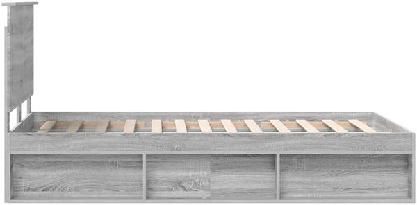 vidaXL Bettrahmen Graues Sonoma 135 x 190 cm Massives Kiefernholz 3409368 Bild 8
