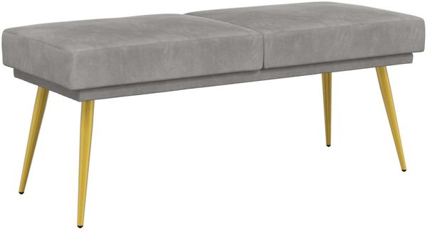 vidaXL Doppellagige Bank Hellgrau 120 x 45 x 46 cm Samt 42038585