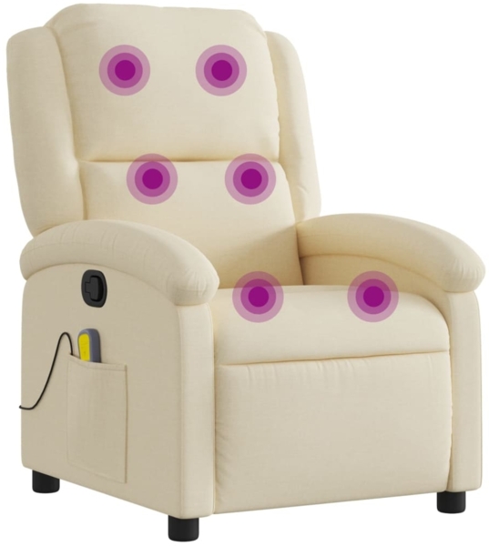 vidaXL Massage-Relaxsessel, cremefarbener Stoff 3205419