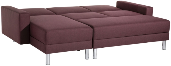 Just Fashion Funktionssofa Flachgewebe Burgund Metall Chromfarben Bild 3