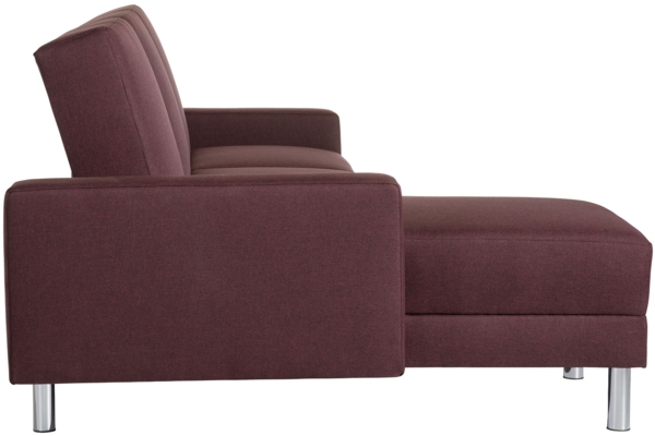 Just Fashion Funktionssofa Flachgewebe Burgund Metall Chromfarben Bild 5