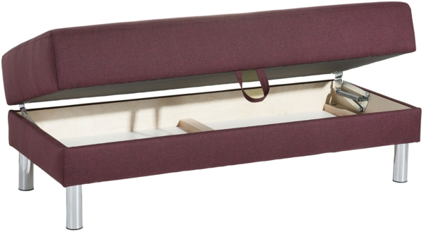Just Fashion Funktionssofa Flachgewebe Burgund Metall Chromfarben Bild 8