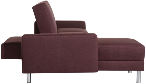 Just Fashion Funktionssofa Flachgewebe Burgund Metall Chromfarben Bild 6