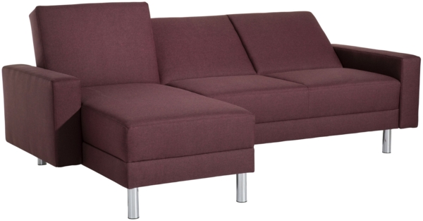 Just Fashion Funktionssofa Flachgewebe Burgund Metall Chromfarben Bild 4