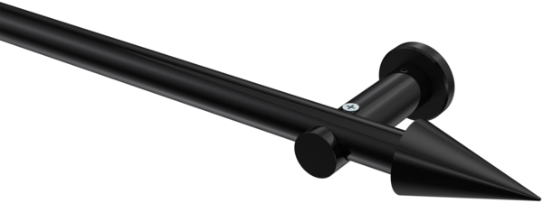 Gardinenstangen-Set Platon Savio 180 cm, 1-läufig (ohne Ringe), 20 mm Ø Schwarz