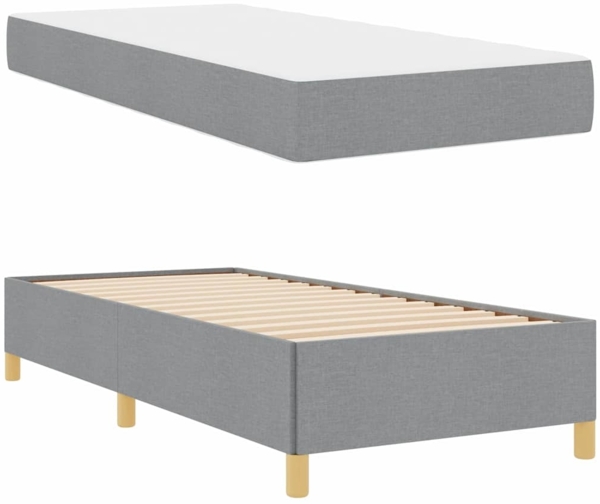 vidaXL Bettrahmen mit Matratze Hellgrau 80 x 200 cm Stoff 3398892