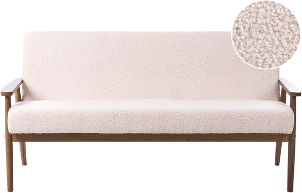 Sofa 3-Sitzer ESRUM Bouclé Dunkelbraun Beige
