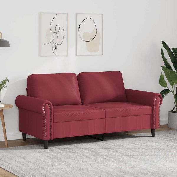 vidaXL 2-Sitzer-Sofa Weinrot 140 cm Kunstleder 359507