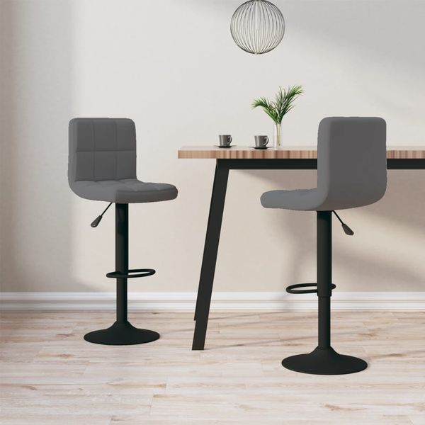 vidaXL Barhocker 2 Stk. Dunkelgrau Samt [334306]