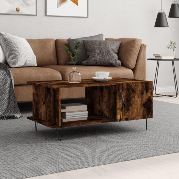 vidaXL Couchtisch Räuchereiche 90x50x40 cm Holzwerkstoff 829489