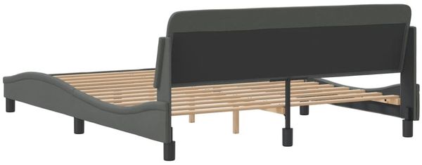 vidaXL Bettgestell "Dover" Dunkelgrau 160x200 cm Stoff 373206 Bild 6