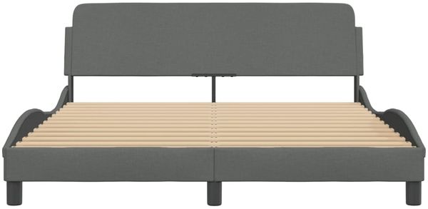 vidaXL Bettgestell "Dover" Dunkelgrau 160x200 cm Stoff 373206 Bild 4