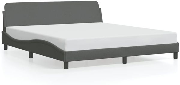vidaXL Bettgestell "Dover" Dunkelgrau 160x200 cm Stoff 373206 Bild 2