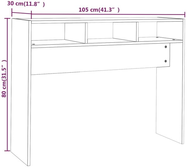 vidaXL Konsolentisch Sonoma-Eiche 105x30x80 cm Holzwerkstoff 808308 Bild 7