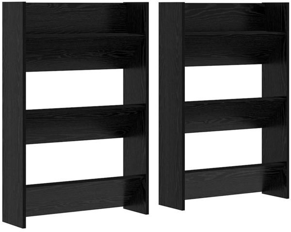 vidaXL Wandschuhschrank 2 pcs Schwarz Eichen-Optik 60 x 18 x 90 cm 875151 Bild 1