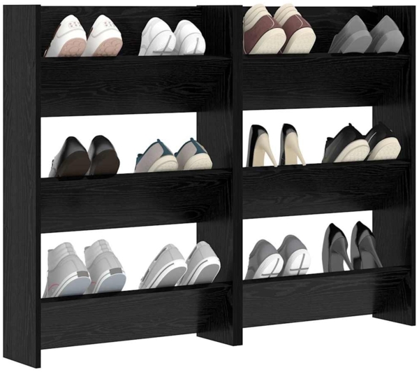 vidaXL Wandschuhschrank 2 pcs Schwarz Eichen-Optik 60 x 18 x 90 cm 875151 Bild 2