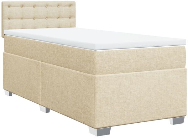vidaXL Boxspringbett mit Matratze Creme 80x200 cm Stoff 3288034 Bild 3