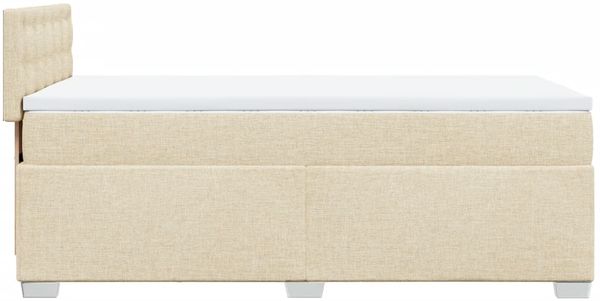 vidaXL Boxspringbett mit Matratze Creme 80x200 cm Stoff 3288034 Bild 11