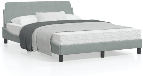 vidaXL Bettgestell "Dover" Hellgrau 140x190 cm Samt 373172