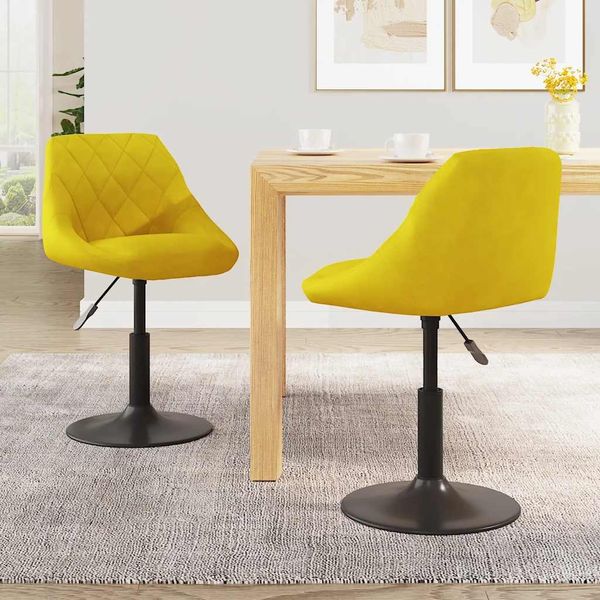 vidaXL Esszimmerstühle 2 Stk. Drehbar Senfgelb Samt 335334