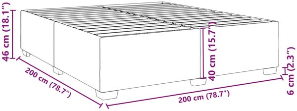 vidaXL Bettgestell ohne Matratze Creme 200x200 cm Stoff 3284504 Bild 9