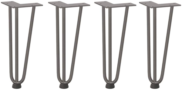 vidaXL Haarnadelbeine für Couchtisch 4 Stk. Naturstahl 30 cm Massivstahl 4012439