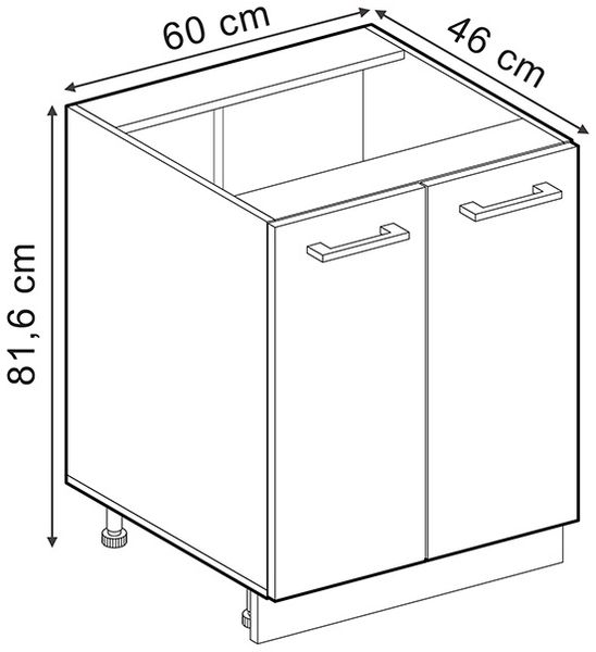 Vicco Küchenschrank Küchenzeile R-Line, Bordeaux Hochglanz, Unterschrank 60 cm, ohne AP Bild 3