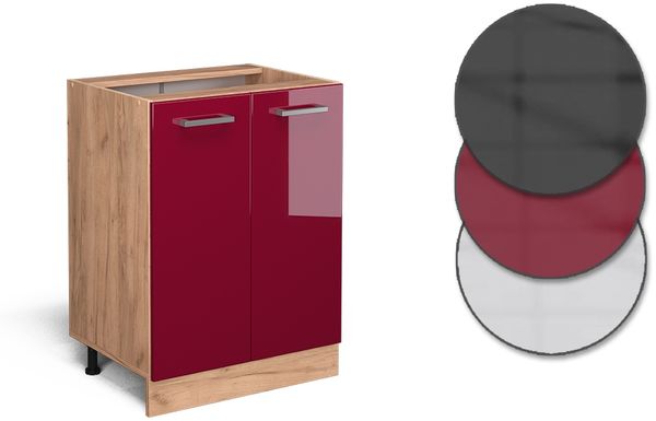 Vicco Küchenschrank Küchenzeile R-Line, Bordeaux Hochglanz, Unterschrank 60 cm, ohne AP Bild 5