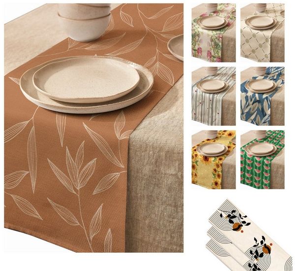 LIVINA HOME Tischläufer Premium Tischdecke abwaschbar, Tischband, moderne Leinenoptik Decke, Tischtuch, Gartentischdecke, Tafeltuch, Oster Deals Sale!