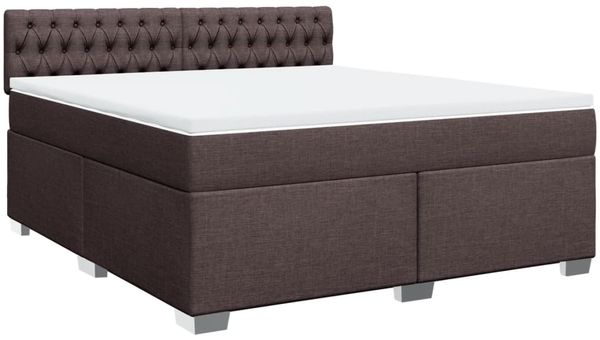 vidaXL Boxspringbett mit Matratze Dunkelbraun 180x200 cm Stoff 3288277 Bild 3