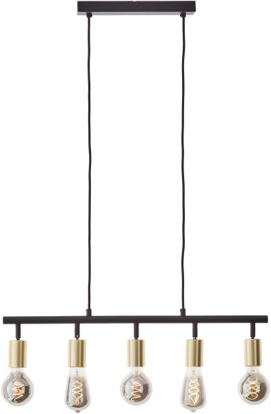 Brilliant Leuchten 99684-78 Tiffany Pendelleuchte 5-flammig schwarz messing gebürstet