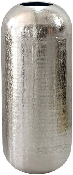 Bodenvase Aluminium 60cm Silber - Dekovase groß - Standvase rund modern - Vase Metall für Blumen - Design XL Wohnzimmer Deko - Wohndeko Handmade