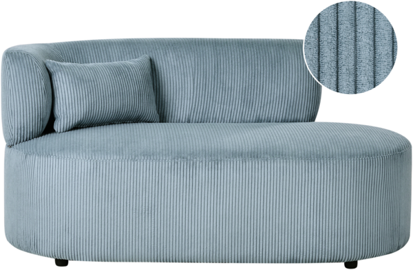 Linksseitige Chaiselounge VANVEY Cord Blau