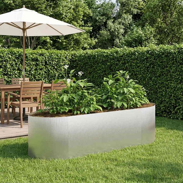 vidaXL Hochbeet im Garten Edelstahl 140 x 40 x 40 cm Stahl 8011716