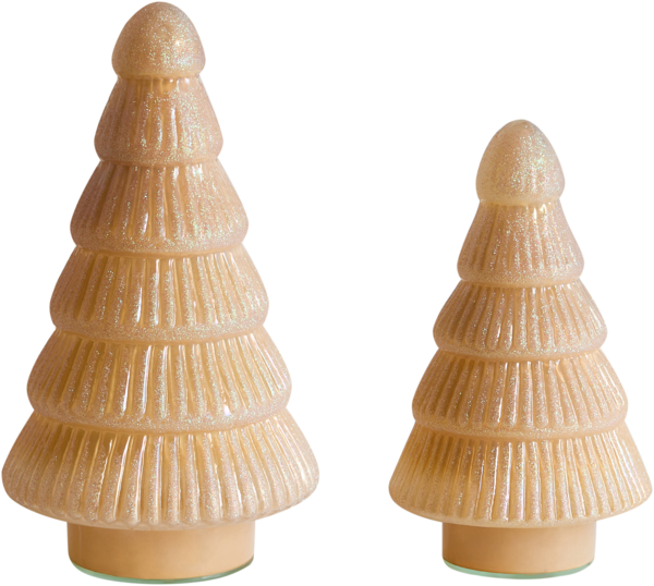 Dekofiguren 2er Set FLAREN Weihnachtsbaum 20 25 cm Beige