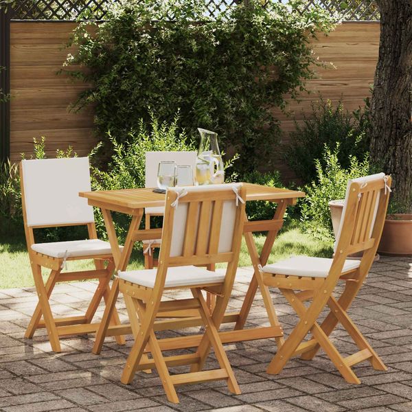 vidaXL Außen Bistro-Stühle mit Kissen 4 pcs Cremeweiß 38 x 46 x 85 cm 42028102