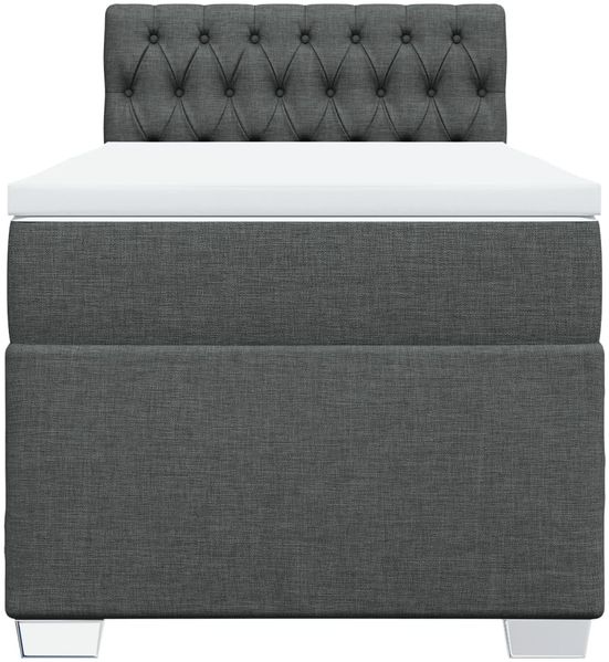vidaXL Boxspringbett mit Matratze Dunkelgrau 90x190 cm Stoff 3285751 Bild 4